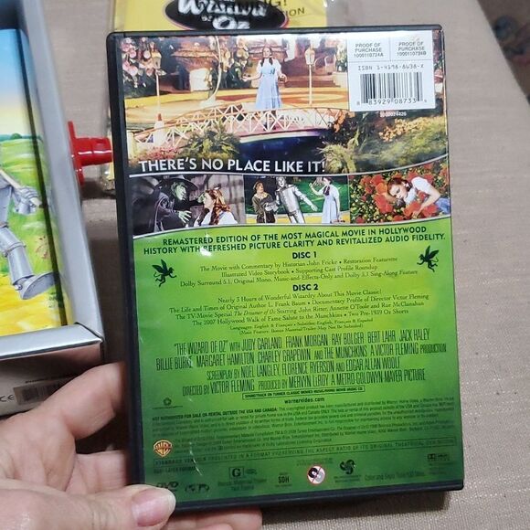 WIZARD OF OZ MASKS, BOOK, EMERALD CITY GLASSES & KEEPSAKE TINMAN BOX 1998, & DVD - Picture 6 of 16